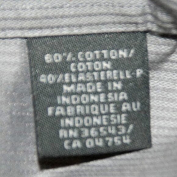 Kenneth Cole Gray Micro Striped Dress Shirt Size XL 17 32-33 Slim Fit Career - Picture 8 of 8